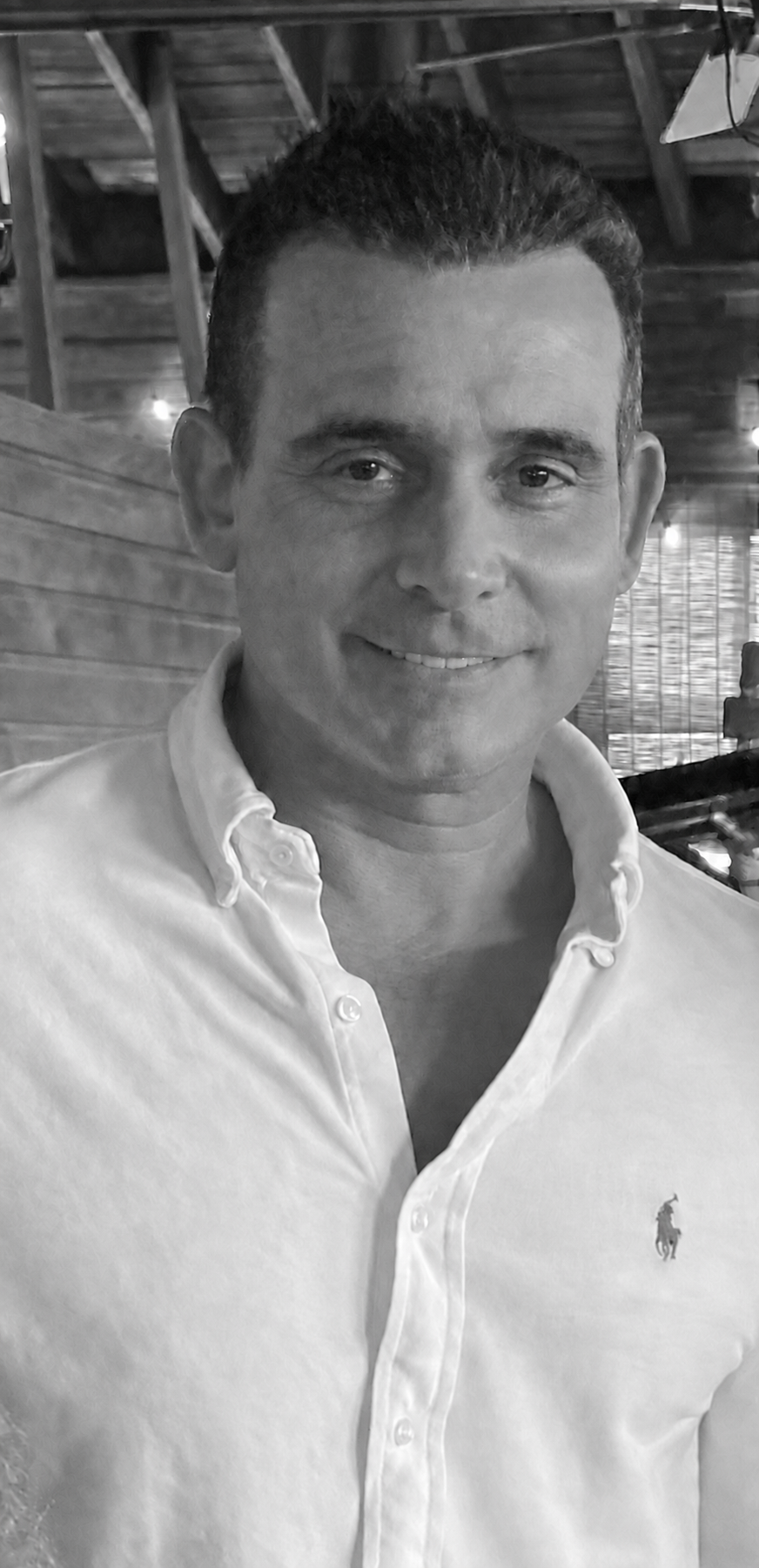Black-and-white portrait of Anestis Kerzelis, co-founder of Classroom Success Solutions